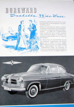 Borgward Isabella TS de Luxe Modelprogram 1958 Carbrochure (10047)